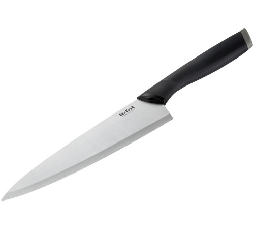 Нож кухонный Tefal K2213204 (2100121737) стальной универсальный лезв.200мм прямая заточка серебристый/черный пласт.коробка Нож кухонный Tefal K2213204 (2100121737) стальной универсальный лезв.200мм прямая заточка серебристый/черный пласт.коробка