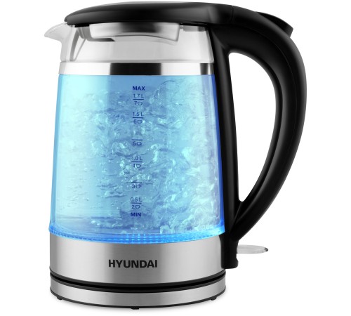 Чайник электрический Hyundai HYK-G3036 1.7л. 2200Вт черный/прозрачный корпус: стекло/пластик Чайник электрический Hyundai HYK-G3036 1.7л. 2200Вт черный/прозрачный корпус: стекло/пластик