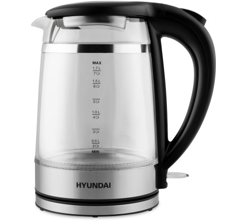Чайник электрический Hyundai HYK-G3036 1.7л. 2200Вт черный/прозрачный корпус: стекло/пластик Чайник электрический Hyundai HYK-G3036 1.7л. 2200Вт черный/прозрачный корпус: стекло/пластик