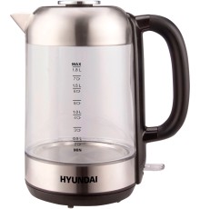 Чайник электрический Hyundai HYK-G4034 1.8л. 2200Вт черный/прозрачный корпус: стекло/пластик