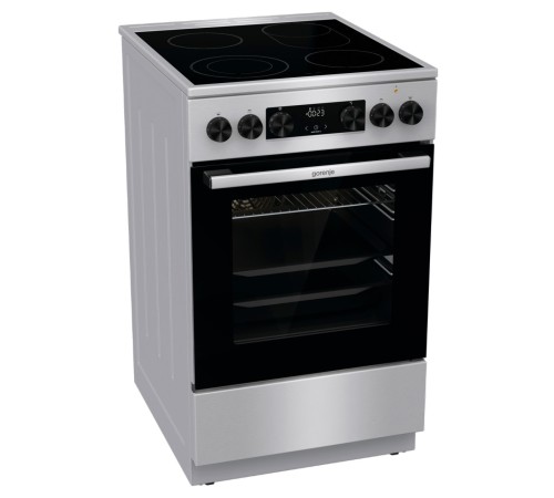 Плита Электрическая Gorenje GECS5C70XA нержавеющая сталь/черный стеклокерамика (без крышки)
