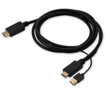 Кабель аудио-видео Buro HDMI (m)/DisplayPort (m) 2м. позолоч.конт. черный (HDMI-DP-2M)