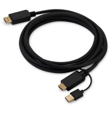 Кабель аудио-видео Buro HDMI (m)/DisplayPort (m) 3м. позолоч.конт. черный (HDMI-DP-3M)