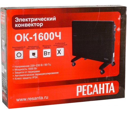 Конвектор Ресанта ОК-1600Ч 1600Вт черный Конвектор Ресанта ОК-1600Ч 1600Вт черный