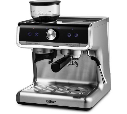 Кофеварка рожковая Kitfort КТ-789 1550Вт серебристый Кофеварка рожковая Kitfort КТ-789 1550Вт серебристый