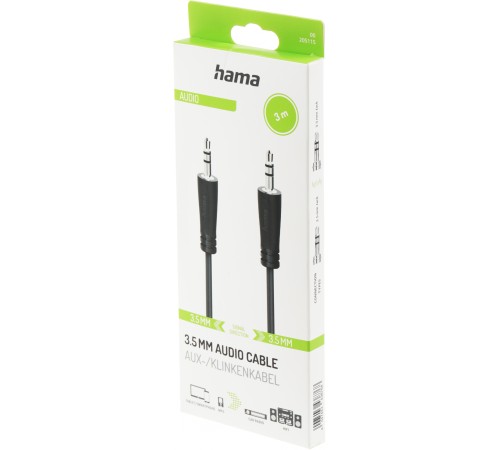 Кабель аудио Hama H-205115 Jack 3.5 (m)/Jack 3.5 (m) 0.75м. черный (уп.:1шт) (00205115) Кабель аудио Hama H-205115 Jack 3.5 (m)/Jack 3.5 (m) 0.75м. черный (уп.:1шт) (00205115)