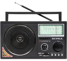 Радиоприемник портативный Supra ST-25U черный USB SD