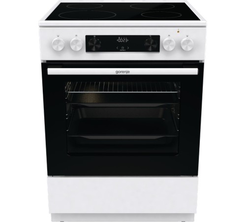 Плита Электрическая Gorenje GEC6C40WD белый стеклокерамика (без крышки)