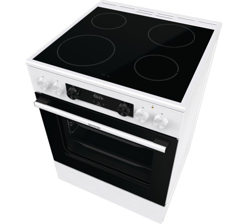 Плита Электрическая Gorenje GEC6C40WD белый стеклокерамика (без крышки)