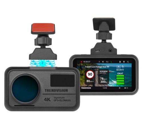 Видеорегистратор с радар-детектором TrendVision Hybrid Signature Real 4K GPS ГЛОНАСС черный Видеорегистратор с радар-детектором TrendVision Hybrid Signature Real 4K GPS ГЛОНАСС черный