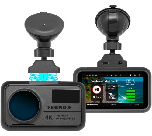 Видеорегистратор с радар-детектором TrendVision Hybrid Signature Real 4K GPS ГЛОНАСС черный Видеорегистратор с радар-детектором TrendVision Hybrid Signature Real 4K GPS ГЛОНАСС черный