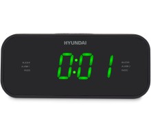 Радиобудильник Hyundai H-RCL221 черный LCD подсв:зеленая часы:цифровые FM