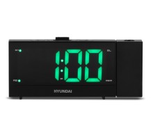 Радиобудильник Hyundai H-RCL243 черный LCD проек.изоб. подсв:зеленая часы:цифровые FM