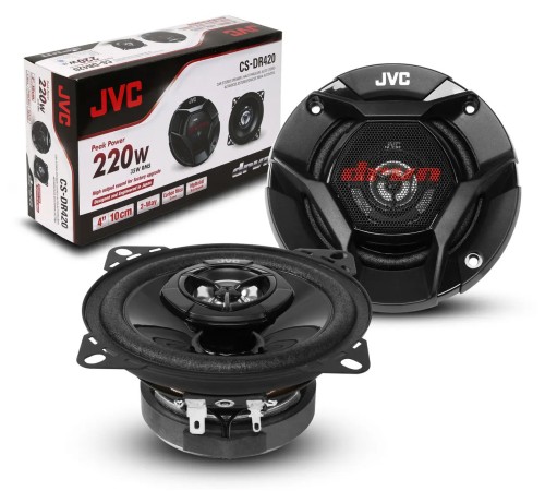 Колонки автомобильные JVC CS-DR420 220Вт 88дБ 4Ом 10см (4дюйм) (ком.:2кол.) коаксиальные двухполосные Колонки автомобильные JVC CS-DR420 220Вт 88дБ 4Ом 10см (4дюйм) (ком.:2кол.) коаксиальные двухполосные
