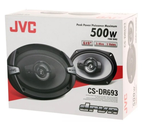 Колонки автомобильные JVC CS-DR693 500Вт 86дБ 4Ом 15x23см (6x9дюйм) (ком.:2кол.) коаксиальные трехполосные Колонки автомобильные JVC CS-DR693 500Вт 86дБ 4Ом 15x23см (6x9дюйм) (ком.:2кол.) коаксиальные трехполосные