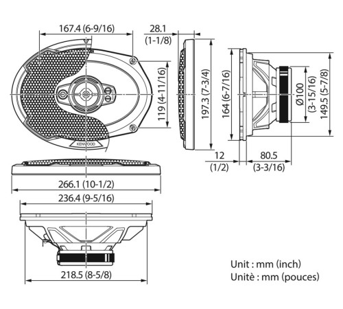 Колонки автомобильные Kenwood KFC-PS6996 650Вт 88дБ 4Ом 15x23см (6x9дюйм) (ком.:2кол.) коаксиальные пятиполосные Колонки автомобильные Kenwood KFC-PS6996 650Вт 88дБ 4Ом 15x23см (6x9дюйм) (ком.:2кол.) коаксиальные пятиполосные