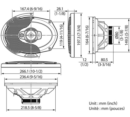 Колонки автомобильные Kenwood KFC-PS6976 550Вт 88дБ 4Ом 16x23см (6x9дюйм) (ком.:2кол.) коаксиальные трехполосные Колонки автомобильные Kenwood KFC-PS6976 550Вт 88дБ 4Ом 16x23см (6x9дюйм) (ком.:2кол.) коаксиальные трехполосные