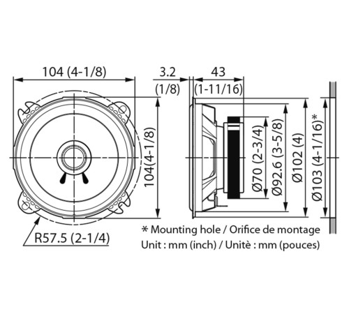 Колонки автомобильные Kenwood KFC-S1056 (без решетки) 220Вт 88дБ 4Ом 10см (4дюйм) (ком.:2кол.) широкополосные однополосные Колонки автомобильные Kenwood KFC-S1056 (без решетки) 220Вт 88дБ 4Ом 10см (4дюйм) (ком.:2кол.) широкополосные однополосные