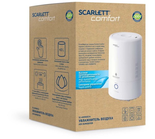 Увлажнитель воздуха Scarlett SC-AH986E24 23Вт (ультразвуковой) белый Увлажнитель воздуха Scarlett SC-AH986E24 23Вт (ультразвуковой) белый