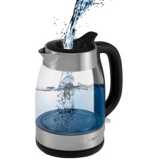 Чайник электрический Polaris PWK 1817CGL 1.8л. 2200Вт нержавеющая сталь/черный корпус: стекло/металл