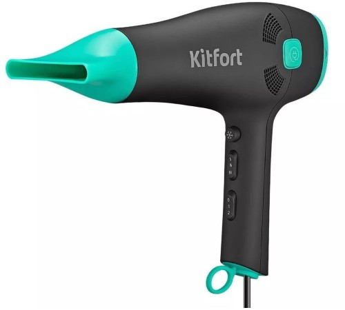 Фен Kitfort КТ-3222 2000Вт черный/бирюзовый Фен Kitfort КТ-3222 2000Вт черный/бирюзовый