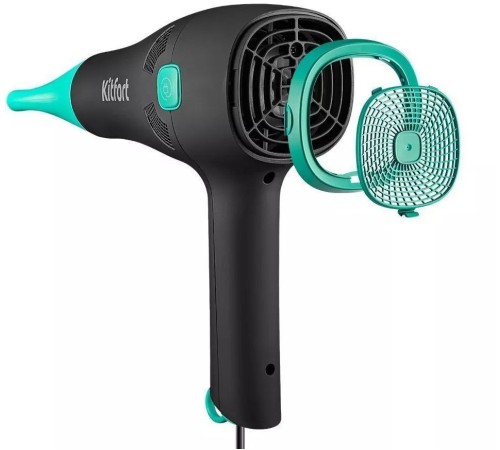 Фен Kitfort КТ-3222 2000Вт черный/бирюзовый Фен Kitfort КТ-3222 2000Вт черный/бирюзовый
