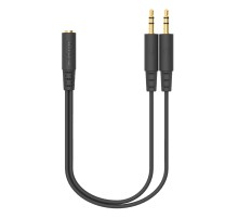 Адаптер аудио A4Tech AD-4P Jack 3.5 (f)/2xJack 3.5 (m) 0.2м. черный