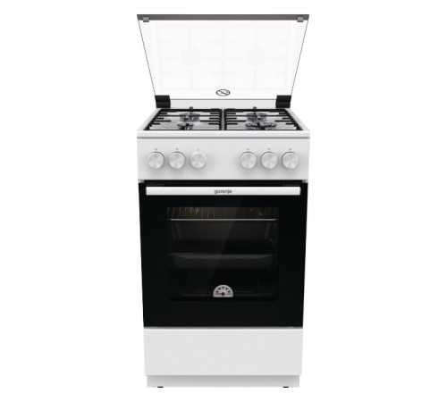 Плита Газовая Gorenje GG5A10WH белый (стеклянная крышка) реш.сталь