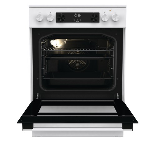 Плита Электрическая Gorenje GECS6C70WC белый/черный стеклокерамика (без крышки)