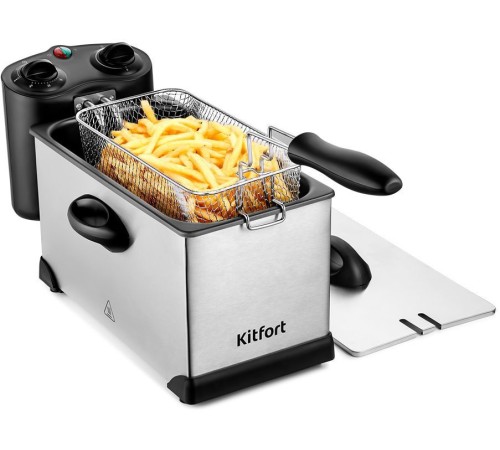 Фритюрница Kitfort КТ-4052 2000Вт серебристый/черный Фритюрница Kitfort КТ-4052 2000Вт серебристый/черный