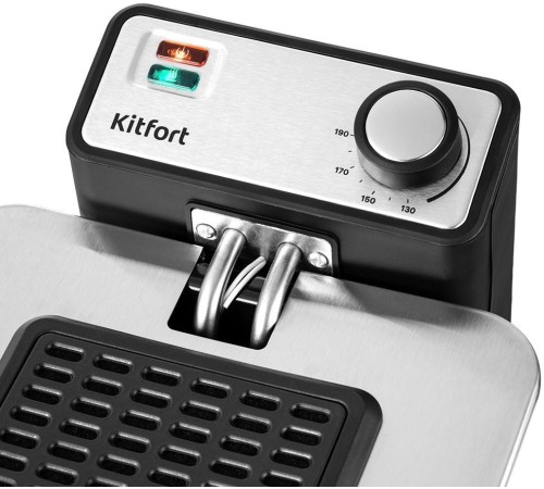 Фритюрница Kitfort КТ-4053 2000Вт серебристый/черный Фритюрница Kitfort КТ-4053 2000Вт серебристый/черный