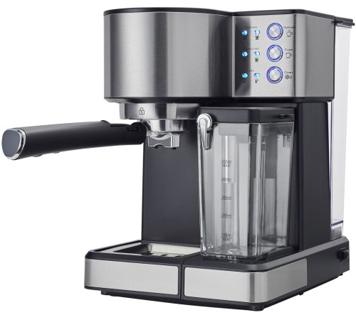 Кофеварка рожковая Polaris Adore Cappuccino PCM 1536E 1350Вт черный/серебристый