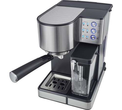 Кофеварка рожковая Polaris Adore Cappuccino PCM 1536E 1350Вт черный/серебристый