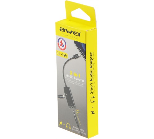 Переходник аудио Premier AWEI lightning/Jack 3.5 (f) 0.1м. черный (CL-121) Переходник аудио Premier AWEI lightning/Jack 3.5 (f) 0.1м. черный (CL-121)