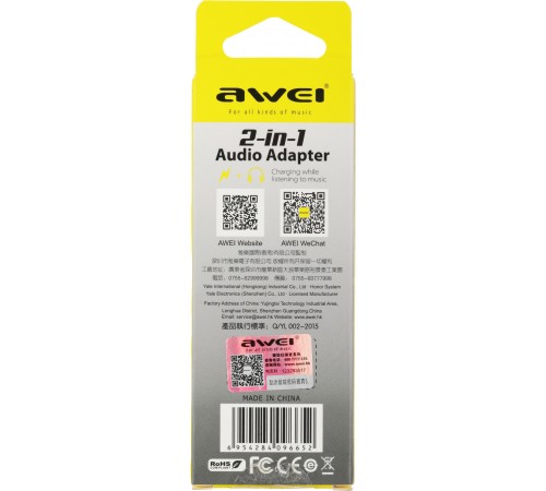 Переходник аудио Premier AWEI lightning/Jack 3.5 (f) 0.1м. черный (CL-121) Переходник аудио Premier AWEI lightning/Jack 3.5 (f) 0.1м. черный (CL-121)
