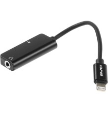 Переходник аудио Premier AWEI lightning/Jack 3.5 (f) 0.1м. черный (CL-121)