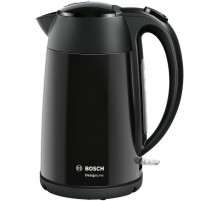 Чайник электрический Bosch TWK3P 1.7л. 2400Вт черный корпус: металл (TWK3P423)
