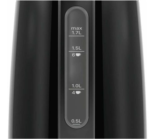 Чайник электрический Bosch TWK3P 1.7л. 2400Вт черный корпус: металл (TWK3P423)