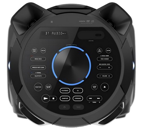 мидисистема Sony MHC-V83D черный/темно-синий 2000Вт CD CDRW DVD DVDRW FM USB BT мидисистема Sony MHC-V83D черный/темно-синий 2000Вт CD CDRW DVD DVDRW FM USB BT