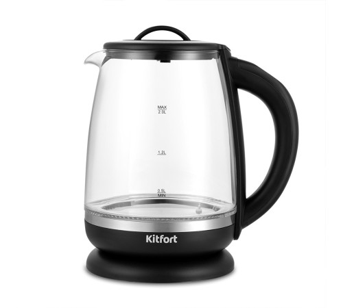 Чайник электрический Kitfort КТ-6145 2л. 2200Вт черный/серебристый корпус: стекло/металл/пластик Чайник электрический Kitfort КТ-6145 2л. 2200Вт черный/серебристый корпус: стекло/металл/пластик
