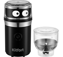 Кофемолка Kitfort КТ-799 210Вт сист.помол.:четырёхлезвийный нож вместим.:40гр черный/серебристый