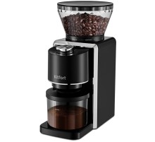 Кофемолка Kitfort КТ-787 200Вт сист.помол.:жернова вместим.:250гр черный/серебристый