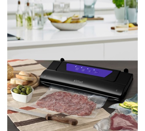 Вакуумный упаковщик Kitfort КТ-1528-1 110Вт черный/фиолетовый Вакуумный упаковщик Kitfort КТ-1528-1 110Вт черный/фиолетовый