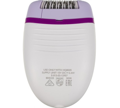 Эпилятор Philips BRE225/00 скор.:2 от электр.сети белый/фиолетовый Эпилятор Philips BRE225/00 скор.:2 от электр.сети белый/фиолетовый