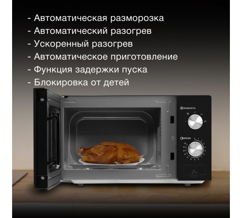 Микроволновая Печь Hyundai HYM-M2011 20л. 700Вт черный/зеркальный Микроволновая Печь Hyundai HYM-M2011 20л. 700Вт черный/зеркальный