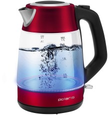 Чайник электрический Polaris PWK 1760CGL 1.7л. 2150Вт красный корпус: стекло/пластик