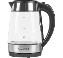 Чайник электрический Galaxy Line GL 0558 1.7л. 2200Вт нержавеющая сталь/черный корпус: стекло/пластик (ГЛ0558Л)
