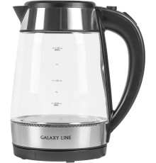 Чайник электрический Galaxy Line GL 0558 1.7л. 2200Вт нержавеющая сталь/черный корпус: стекло/пластик (ГЛ0558Л)