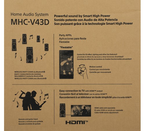 Минисистема Sony MHC-V43D черный CD CDRW DVD DVDRW FM USB BT