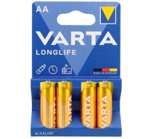 Батарея Varta Longlife LR6 Alkaline AA (4шт) блистер